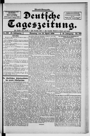 Deutsche Tageszeitung on Apr 24, 1906