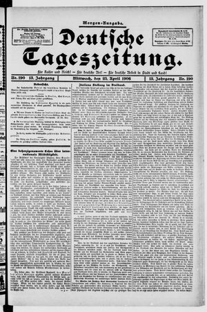 Deutsche Tageszeitung vom 25.04.1906
