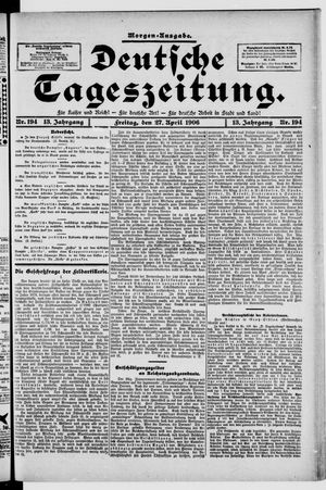 Deutsche Tageszeitung vom 27.04.1906