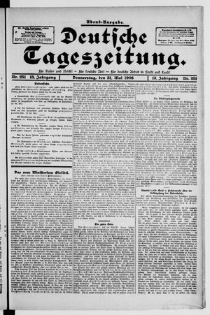 Deutsche Tageszeitung vom 31.05.1906