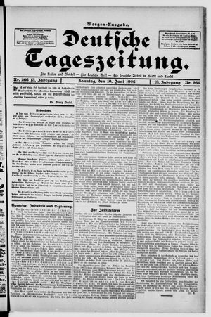 Deutsche Tageszeitung on Jun 10, 1906