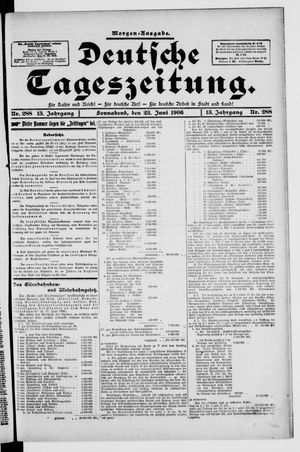Deutsche Tageszeitung vom 23.06.1906