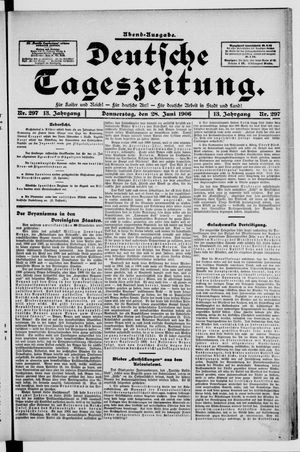 Deutsche Tageszeitung on Jun 28, 1906