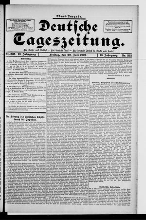 Deutsche Tageszeitung on Jul 20, 1906