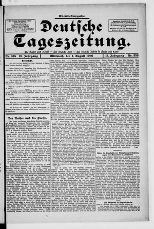Deutsche Tageszeitung on Aug 1, 1906