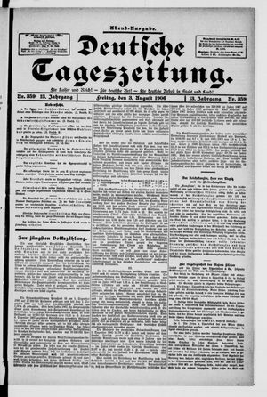Deutsche Tageszeitung vom 03.08.1906
