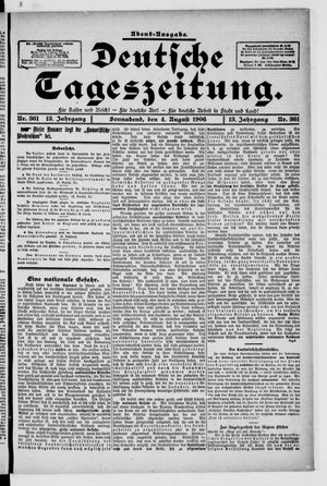 Deutsche Tageszeitung vom 04.08.1906