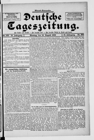 Deutsche Tageszeitung vom 13.08.1906