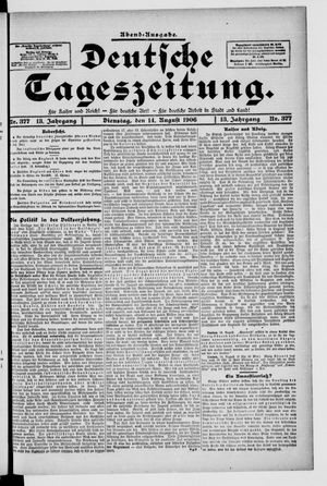 Deutsche Tageszeitung on Aug 14, 1906