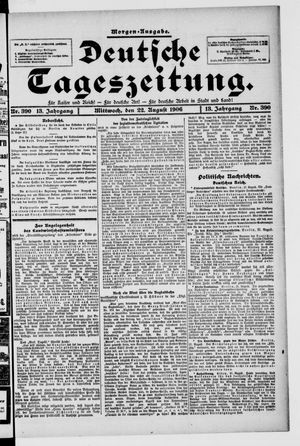 Deutsche Tageszeitung vom 22.08.1906