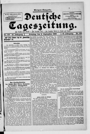 Deutsche Tageszeitung vom 02.09.1906
