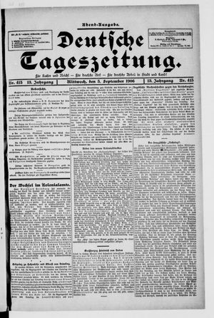 Deutsche Tageszeitung on Sep 5, 1906