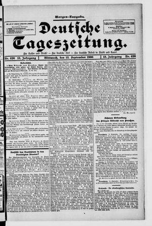 Deutsche Tageszeitung on Sep 12, 1906