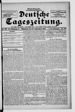 Deutsche Tageszeitung on Sep 12, 1906