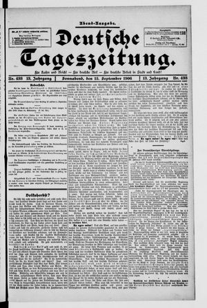 Deutsche Tageszeitung vom 15.09.1906