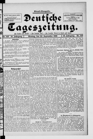 Deutsche Tageszeitung vom 24.09.1906