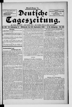 Deutsche Tageszeitung vom 26.09.1906
