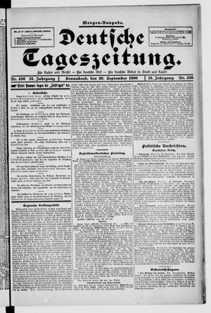 Deutsche Tageszeitung vom 29.09.1906