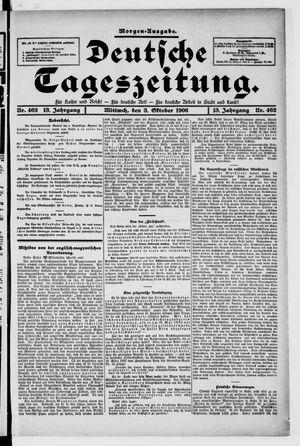 Deutsche Tageszeitung on Oct 3, 1906