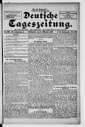Deutsche Tageszeitung on Oct 3, 1906