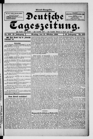 Deutsche Tageszeitung vom 15.10.1906