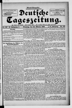 Deutsche Tageszeitung on Oct 23, 1906