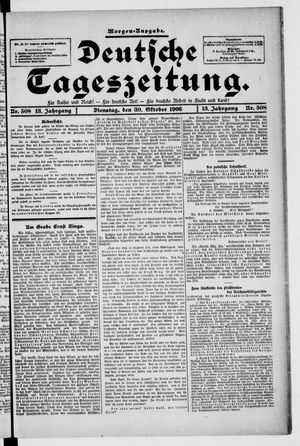 Deutsche Tageszeitung vom 30.10.1906