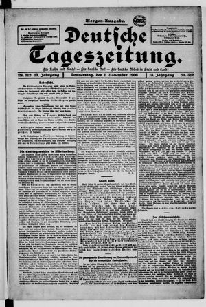 Deutsche Tageszeitung on Nov 1, 1906