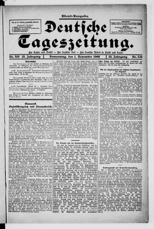 Deutsche Tageszeitung on Nov 1, 1906