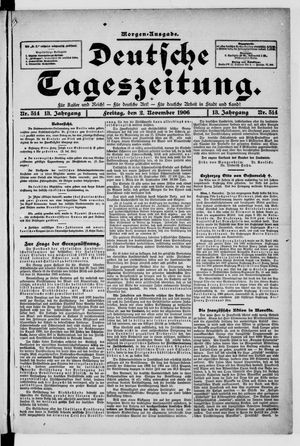 Deutsche Tageszeitung vom 02.11.1906