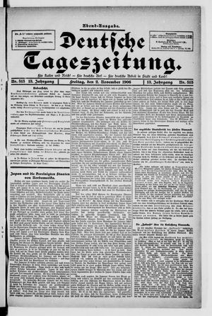 Deutsche Tageszeitung vom 02.11.1906