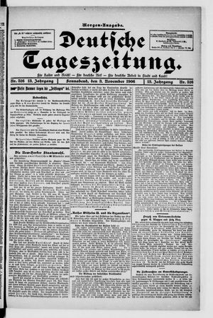 Deutsche Tageszeitung vom 03.11.1906