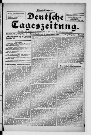 Deutsche Tageszeitung vom 03.11.1906
