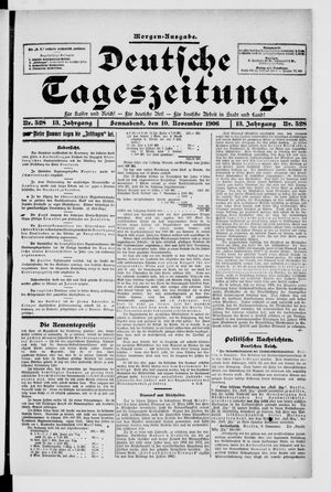 Deutsche Tageszeitung on Nov 10, 1906