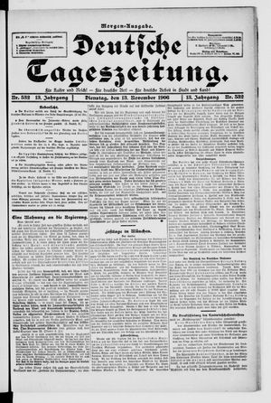 Deutsche Tageszeitung on Nov 13, 1906