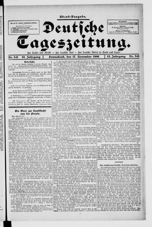 Deutsche Tageszeitung vom 17.11.1906