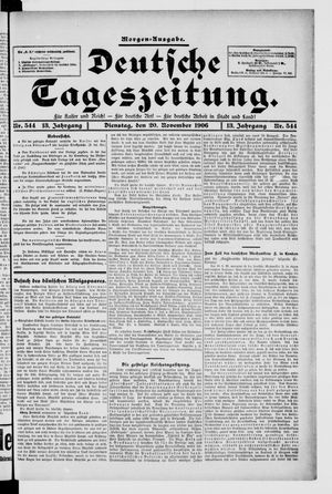 Deutsche Tageszeitung vom 20.11.1906
