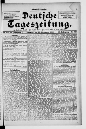 Deutsche Tageszeitung vom 20.11.1906