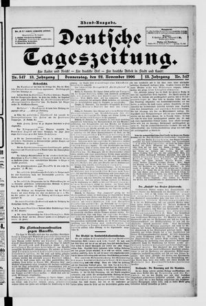 Deutsche Tageszeitung vom 22.11.1906