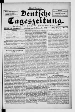 Deutsche Tageszeitung vom 23.11.1906