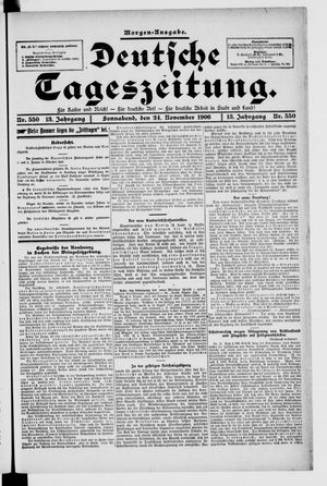 Deutsche Tageszeitung vom 24.11.1906