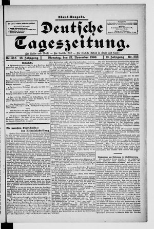 Deutsche Tageszeitung vom 27.11.1906