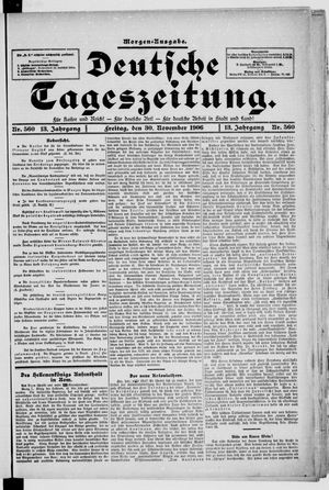 Deutsche Tageszeitung vom 30.11.1906
