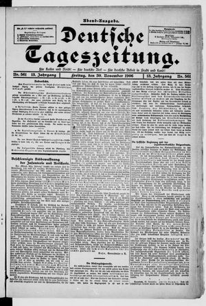 Deutsche Tageszeitung vom 30.11.1906