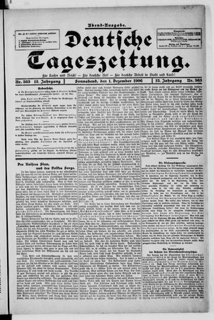 Deutsche Tageszeitung on Dec 1, 1906