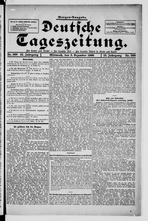 Deutsche Tageszeitung on Dec 5, 1906