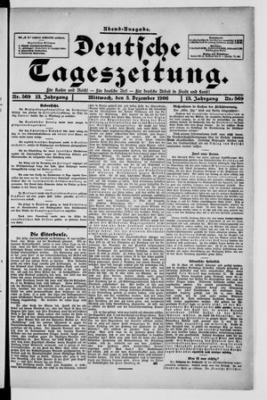 Deutsche Tageszeitung on Dec 5, 1906