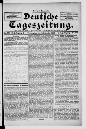 Deutsche Tageszeitung vom 06.12.1906