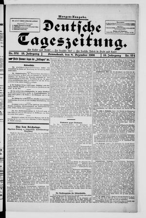 Deutsche Tageszeitung on Dec 8, 1906