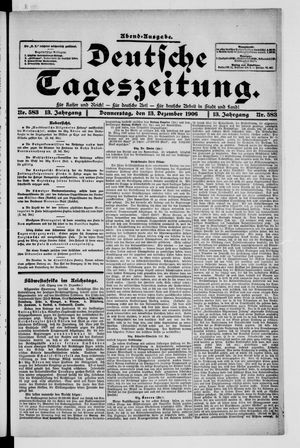 Deutsche Tageszeitung vom 13.12.1906